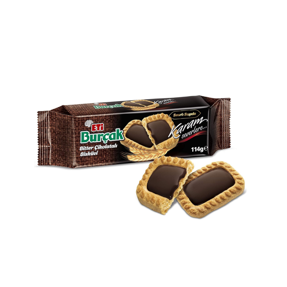 Eti Burçak Bitter Çikolatalı Yulaflı Bisküvi 114 g x 12 Adet