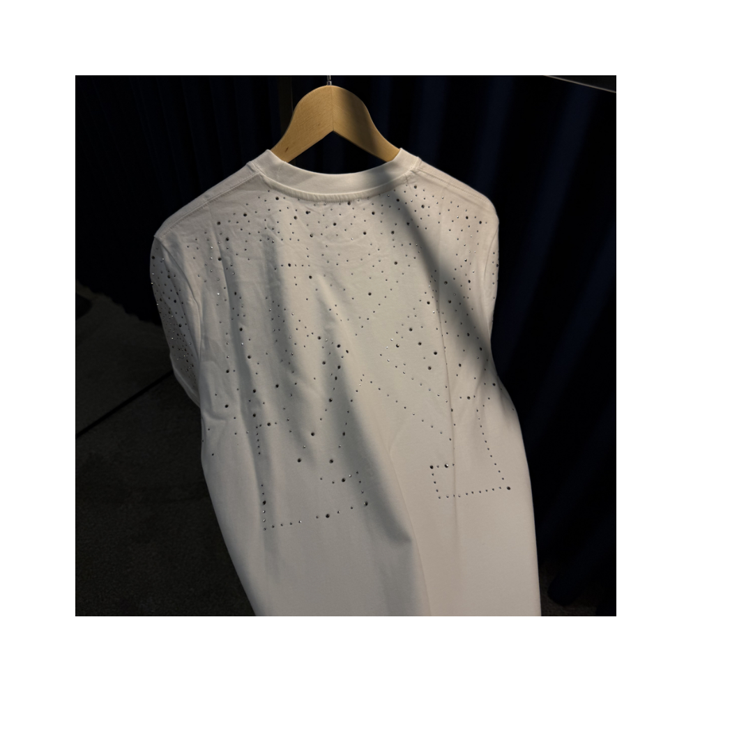 Off White Taşlı T-Shirt