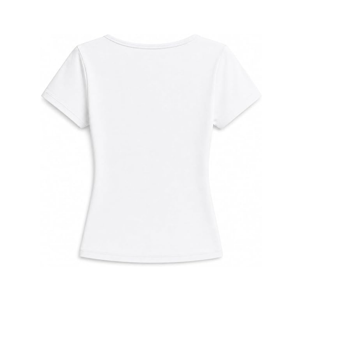 TIMSHEL Kadın%100 Pamuk Açık Yuvarlak Yaka Body T-Shirt, Slim Fit