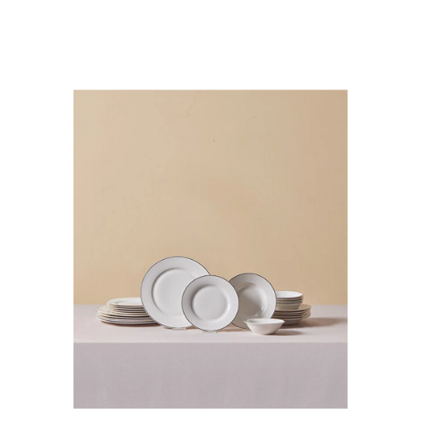 Karaca Elegance Bone Rebeca 24 Parça 6 Kişilik Yemek Takımı Platin