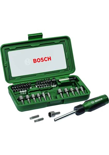 Bosch 46 PARÇA CIRCIRLI TORNAVİDA BITS UÇ LOKMA VİDALAMA SETİ.