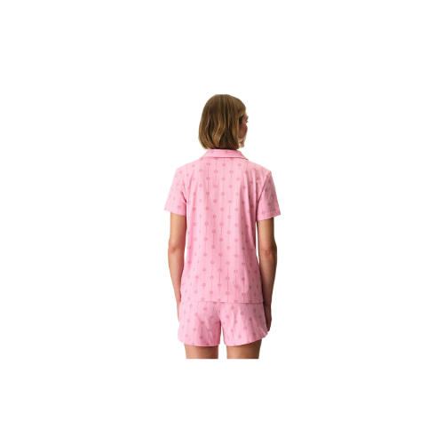 Pembe Pink Stardust Pamuklu Gömlek Şortlu Pijama Takımı