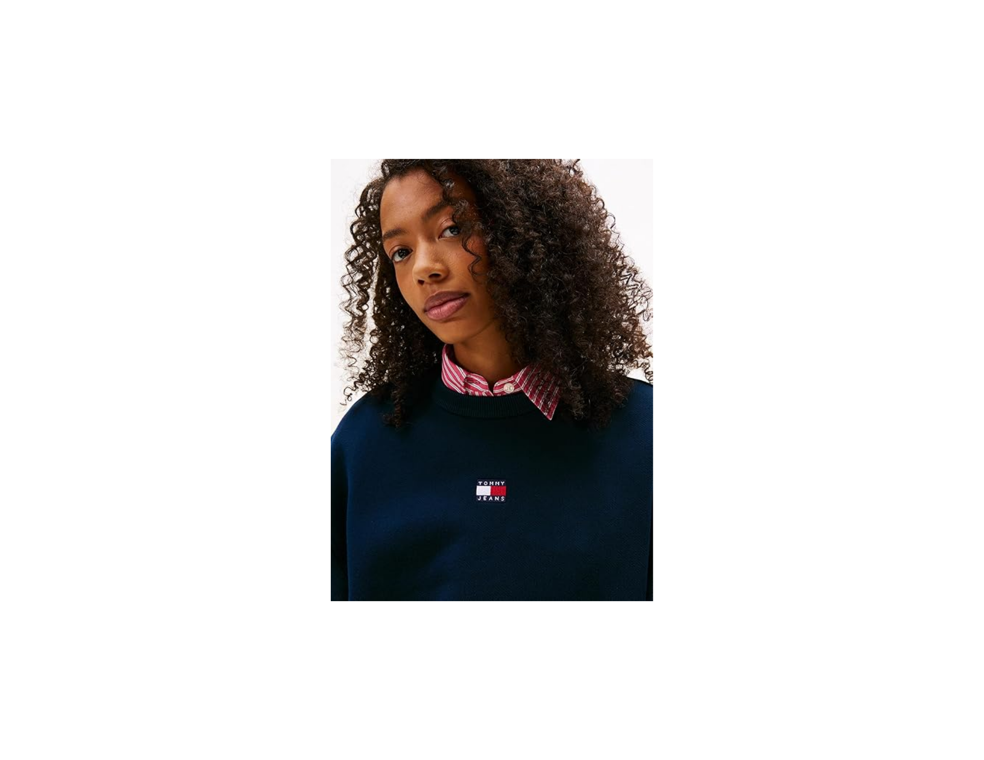 Tommy Jeans Bisiklet Yaka Düz Lacivert Kadın Sweatshırt Bxy Badge Crew Ext