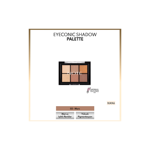 Note Cosmetics Eyeconic Eyeshadow Palette Mat ve Işıltılı Toz Göz Far Paleti