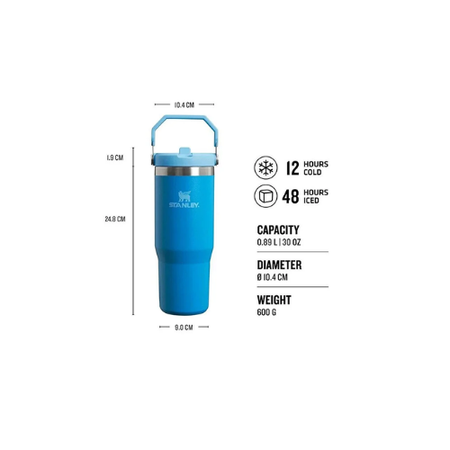 Stanley Iceflow™ Flip Straw Tumbler Pipetli Termos | 0.89L Mavi