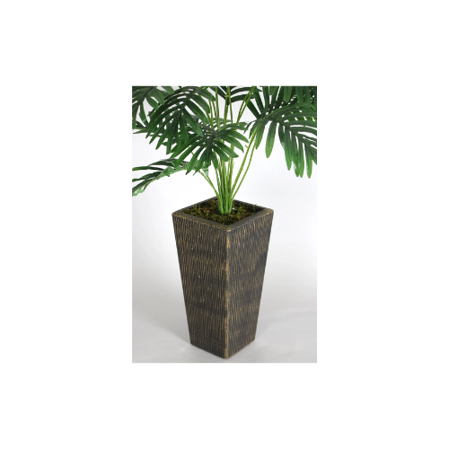 Yapay Çiçek Deposu Yapay 18 Dallı Areka Ağacı 100 Cm (ahşap Siyah Gold-saksı)