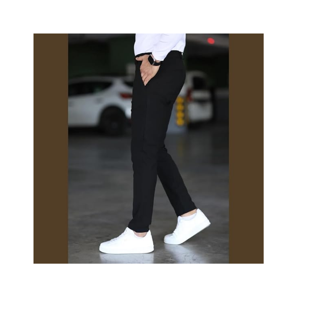 Erkek Italyan Kesim Likralı Kumaş Pantolon Dar Kesim Boru Paça Spor Tarzı Klasik Pantalon