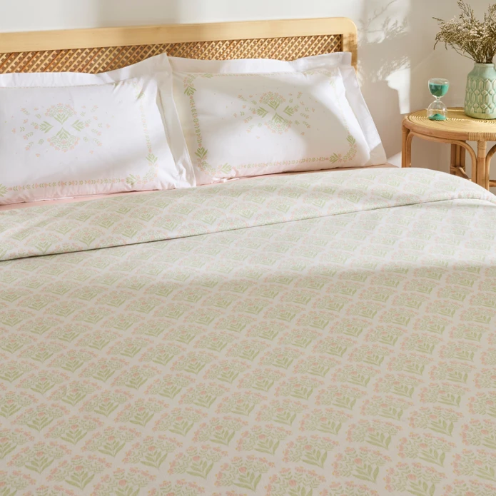 Kaşmir Home Daisy %100 Pamuk Çift Kişilik Pike Takımı Somon