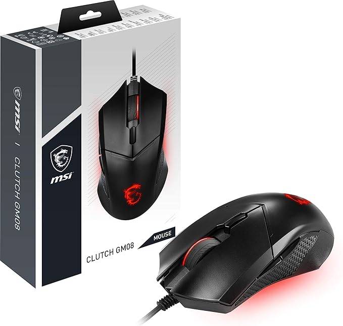 MSI GG Clutch GM08 Kırmızı Aydınlatmalı 4.200 DPI Kablolu Gaming Mouse