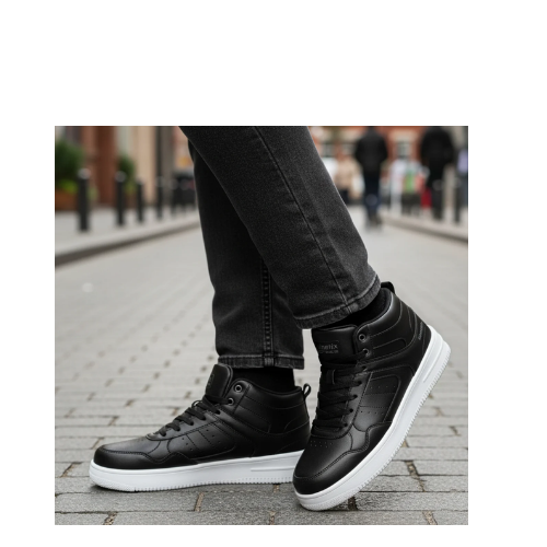 Kinetix Lowner Pu HI 5PR Siyah Unisex High Sneaker