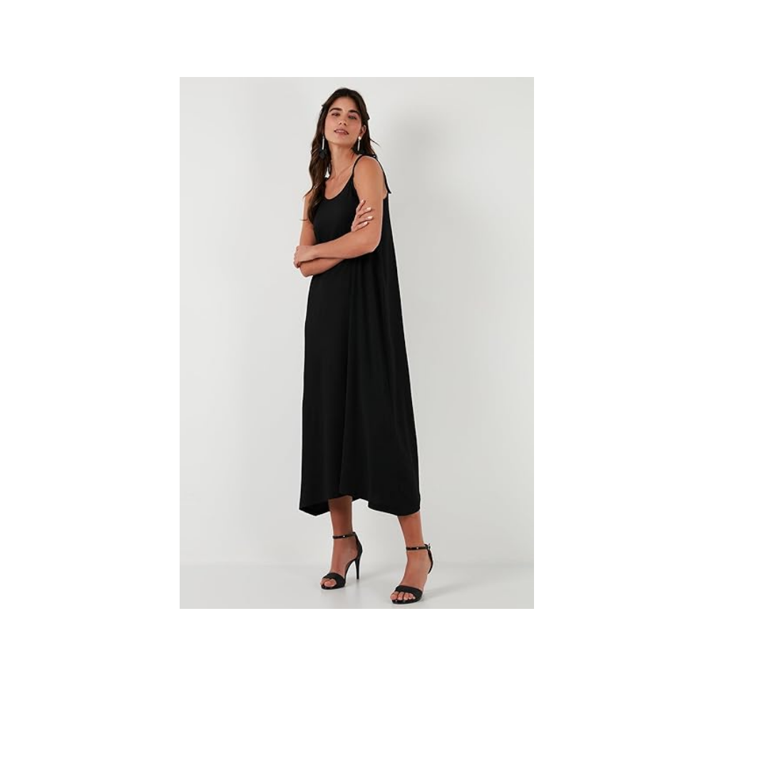 Lela Regular Fit İp Askılı Uzun Elbise Bayan ELBİSE 5865732