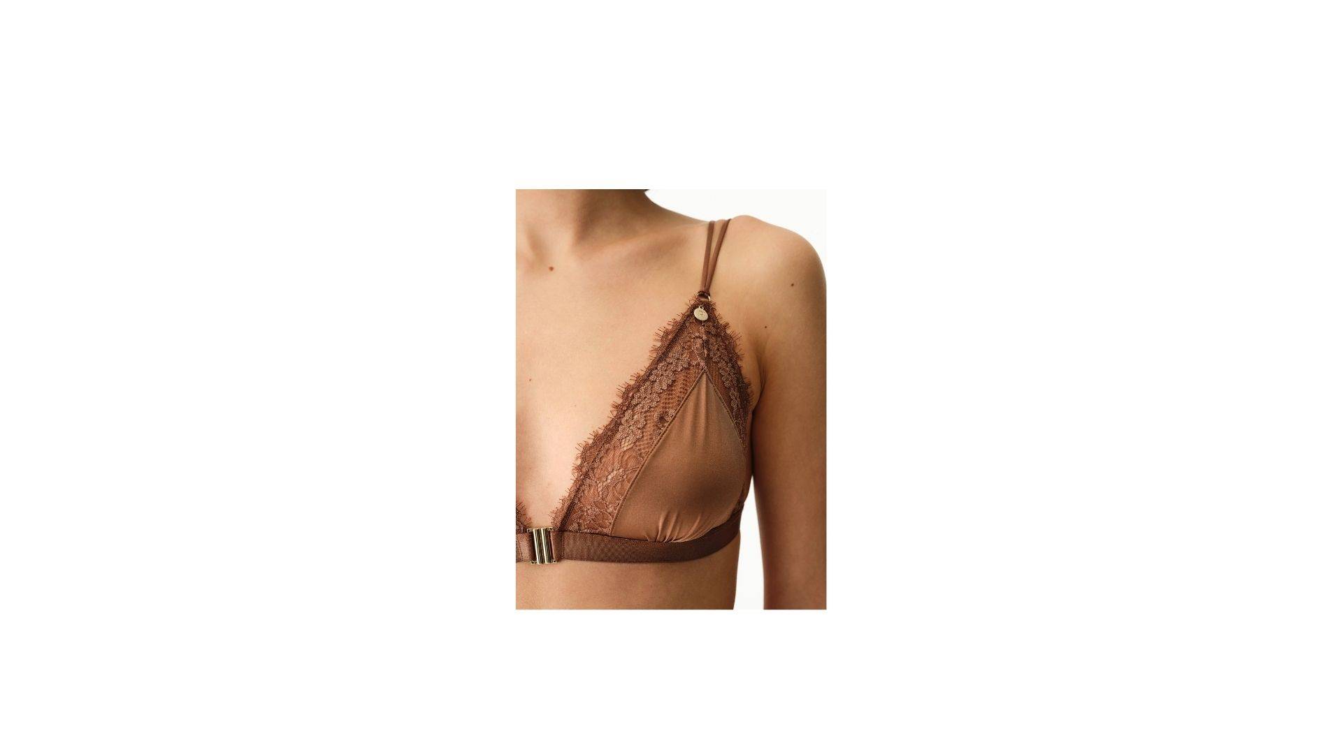 Penti Kahverengi Micro Lace Üçgen Sütyen