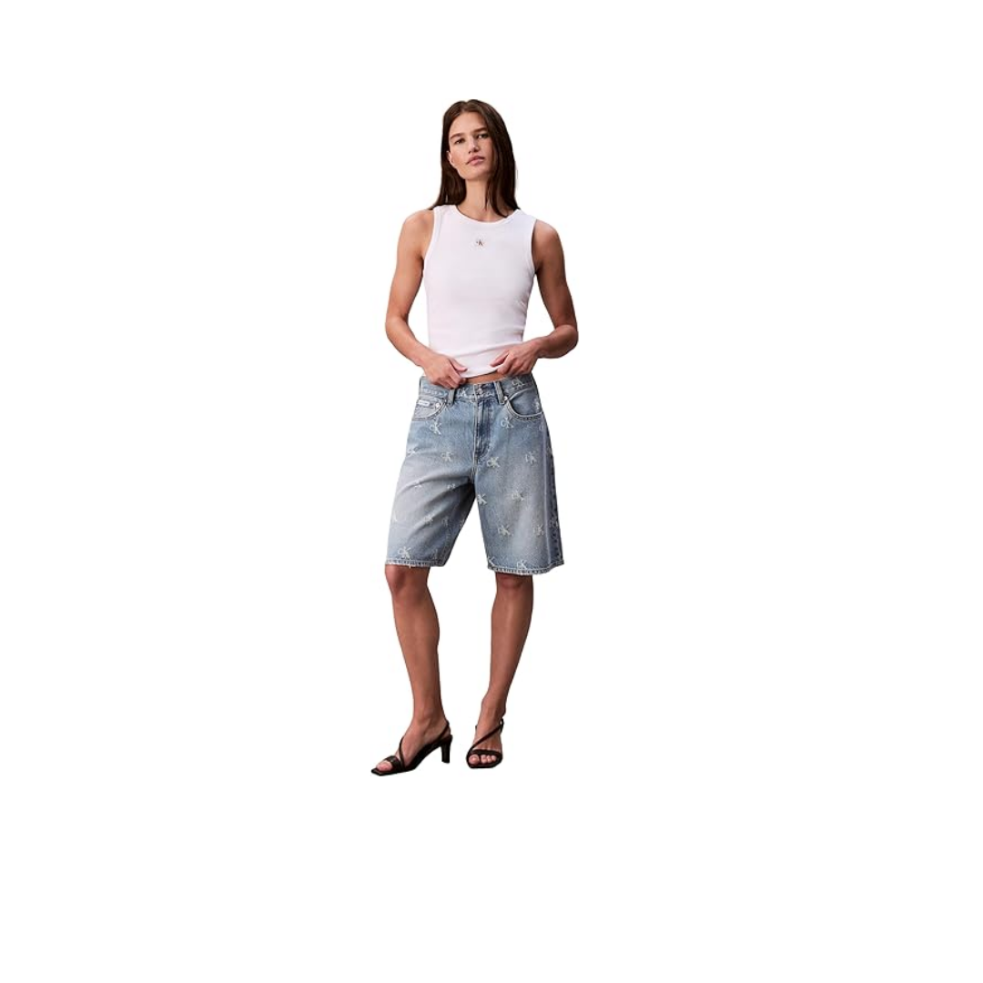 Calvin Klein WOVEN LABEL 2X2 BABY RIB TANK Kazak Kadın