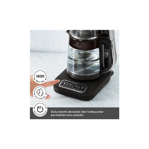 Karaca Çaysever Robotea Pro Connect 4 in 1 Konuşan Cam Çay Makinesi Silver