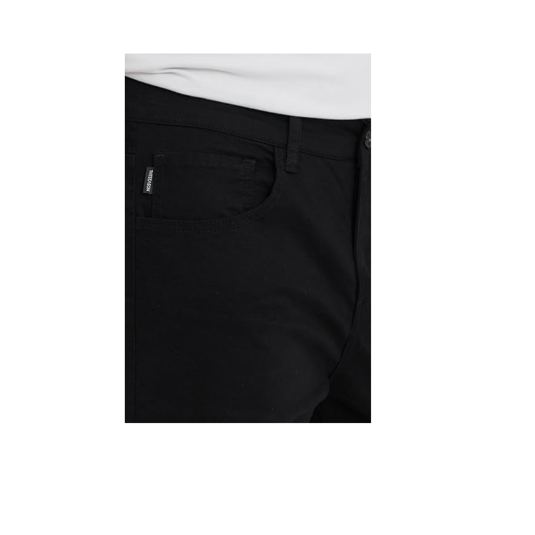TheSeason Erkek Siyah Slim Fit Esnek Gabardin Pantolon