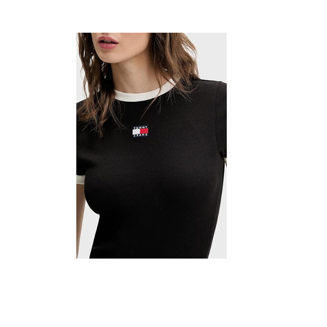 Tommy Hilfiger TJW SLIM SH BADGE SS RIB EXT T-shirt Kadın