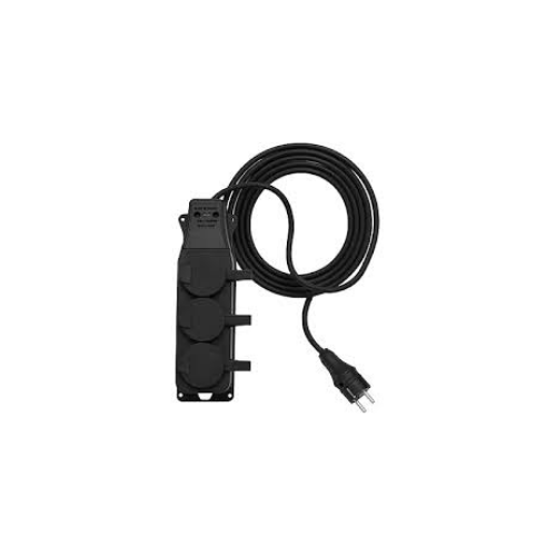 3’lü Grup Priz 3x2.5mm TTR Topraklı Siyah Kauçuk Uzatma Kablosu (10 METRE) thumbnail