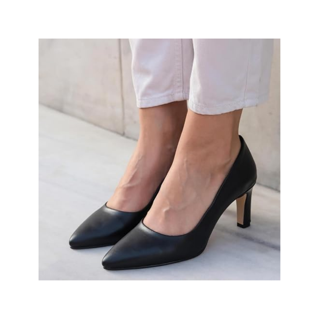 Mio Gusto Beliz Hakiki Deri Siyah Stiletto