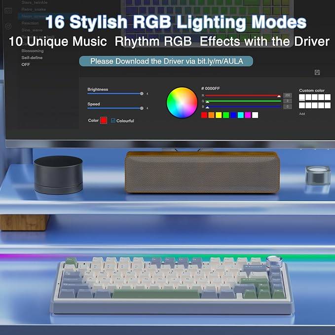 Aula F75 Mekanik RGB TKL Reaper Switch Kablosuz Makrolu Hot Swap İnglizce Q Klavye