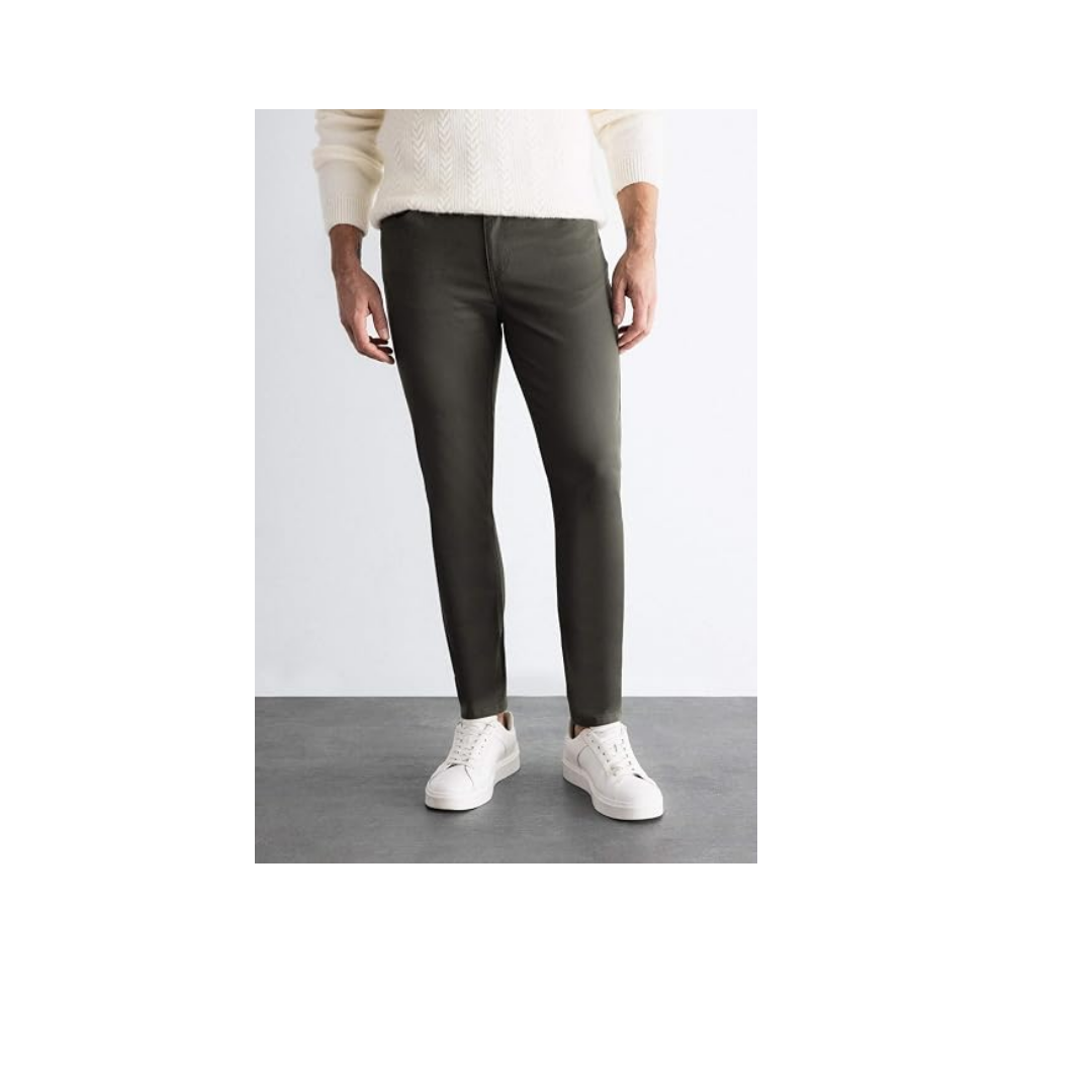 DeFacto Chino Kanvas Pantolon Slim Fit Dar Kesim Pamuklu Esnek Dar Paça