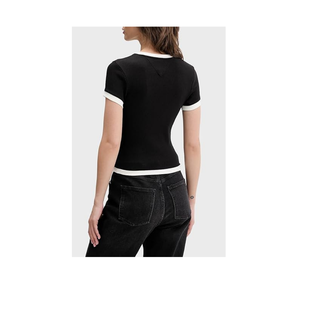 Tommy Hilfiger TJW SLIM SH BADGE SS RIB EXT T-shirt Kadın