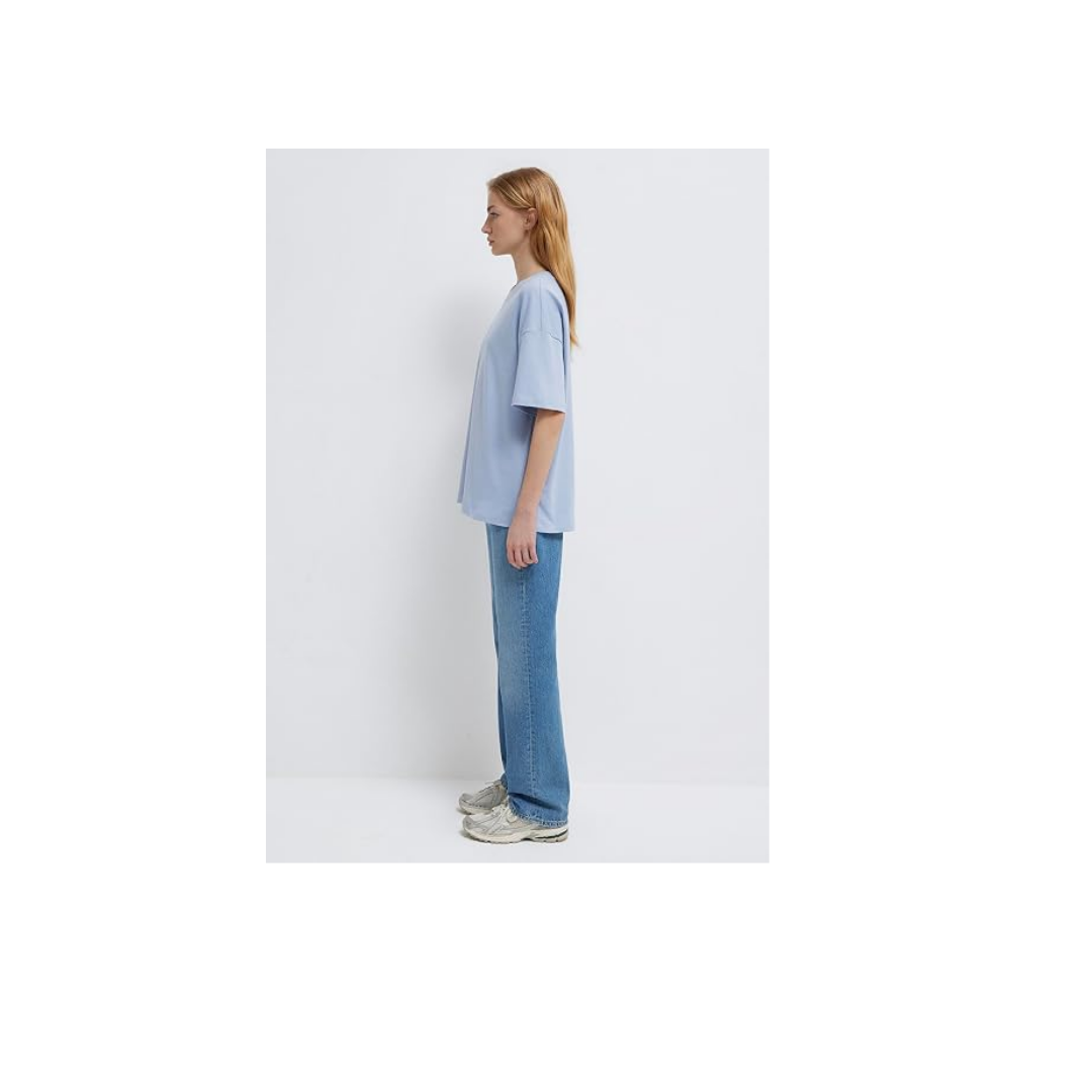 Mavi Logo Baskılı Mavi Tişört Oversize/Geniş Kesim 1611593-85385