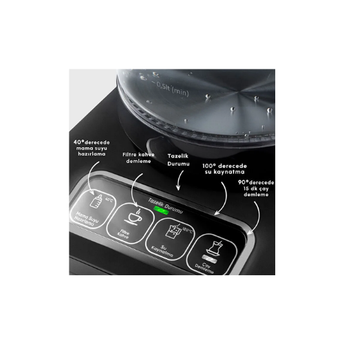 Karaca Çaysever Robotea Pro Connect 4 in 1 Konuşan Cam Çay Makinesi Silver