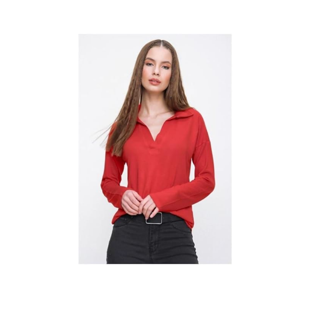 Polo Yaka Uzun Kollu Bluz, 2749