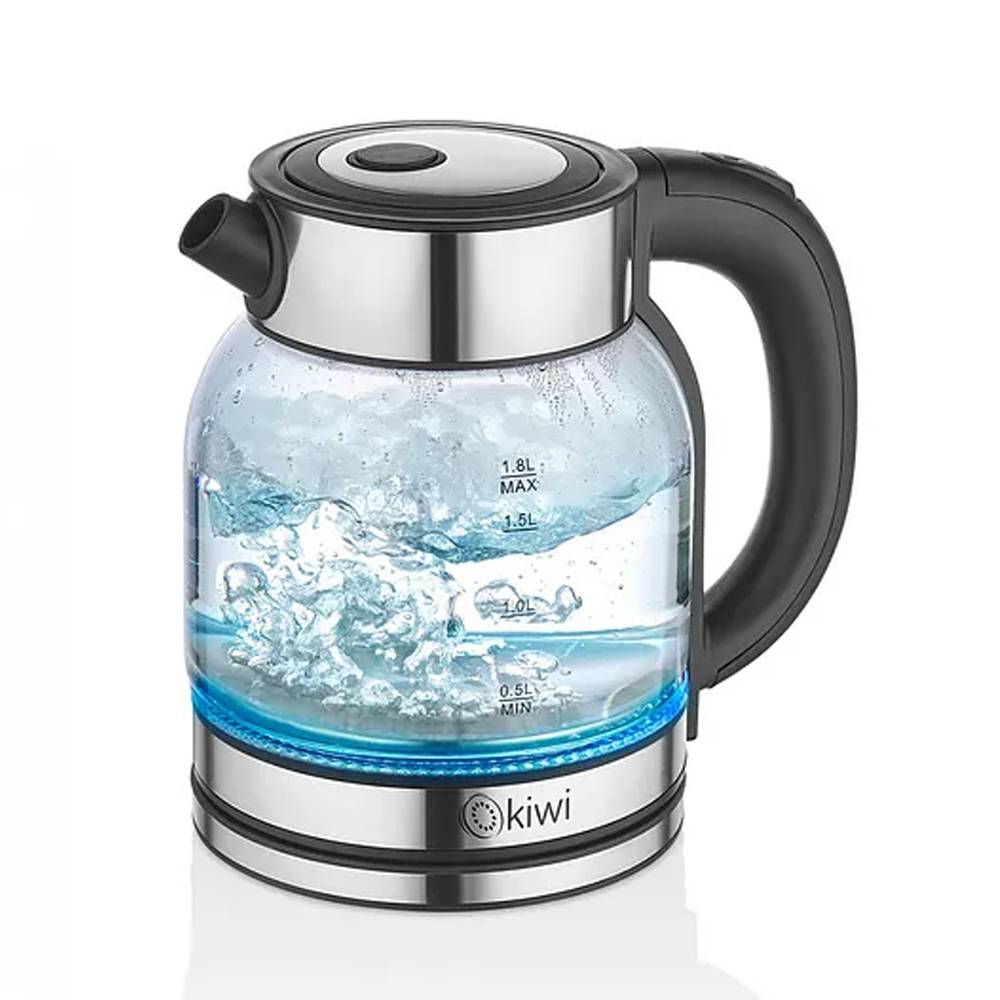 Kiwi Kk-3333 Çelik Tabanlı Cam Su Isıtıcı Kettle 1.8 Lt 1500 W