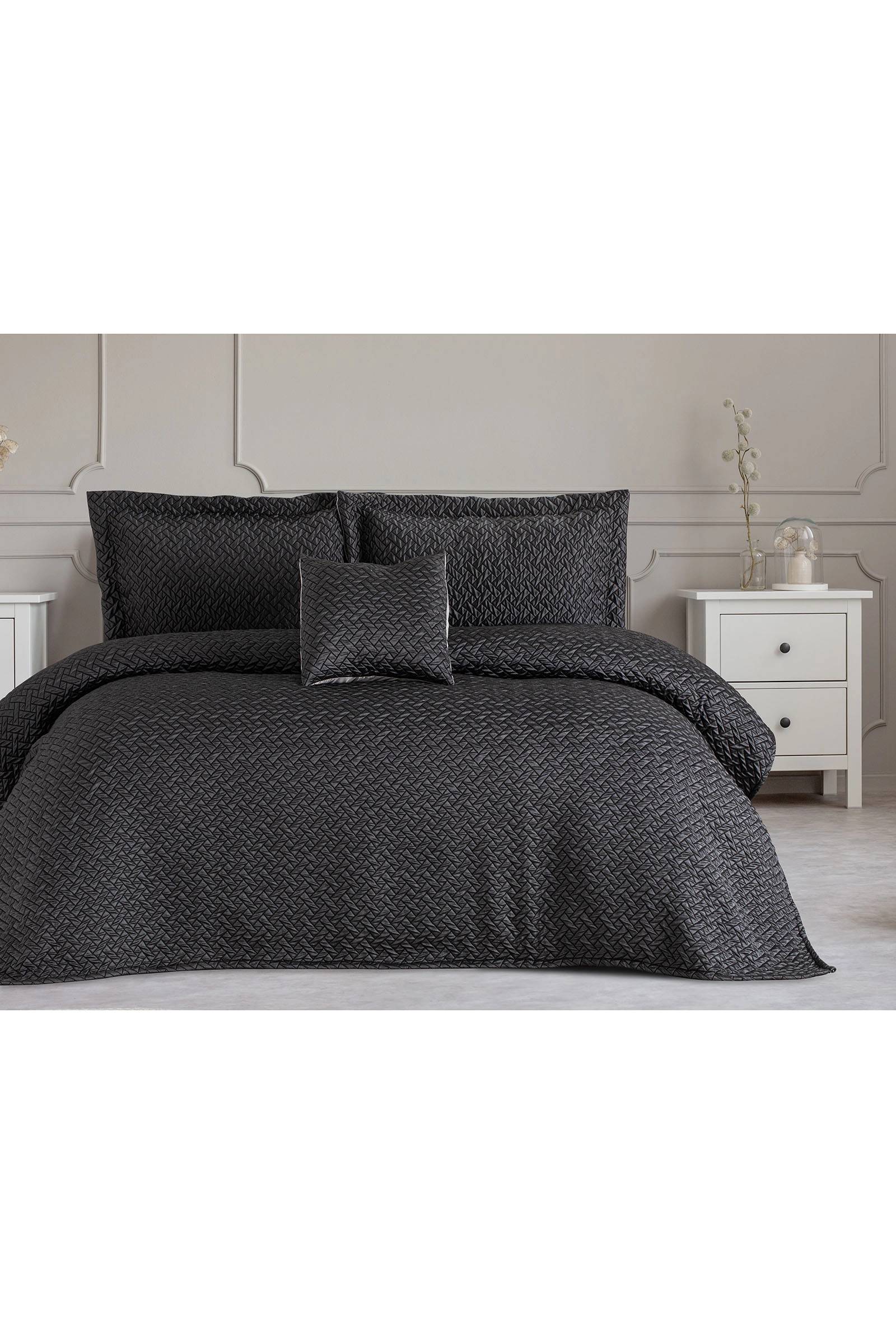 Özdilek Stone Çift Kişilik Yatak Örtüsü(Antrasit)