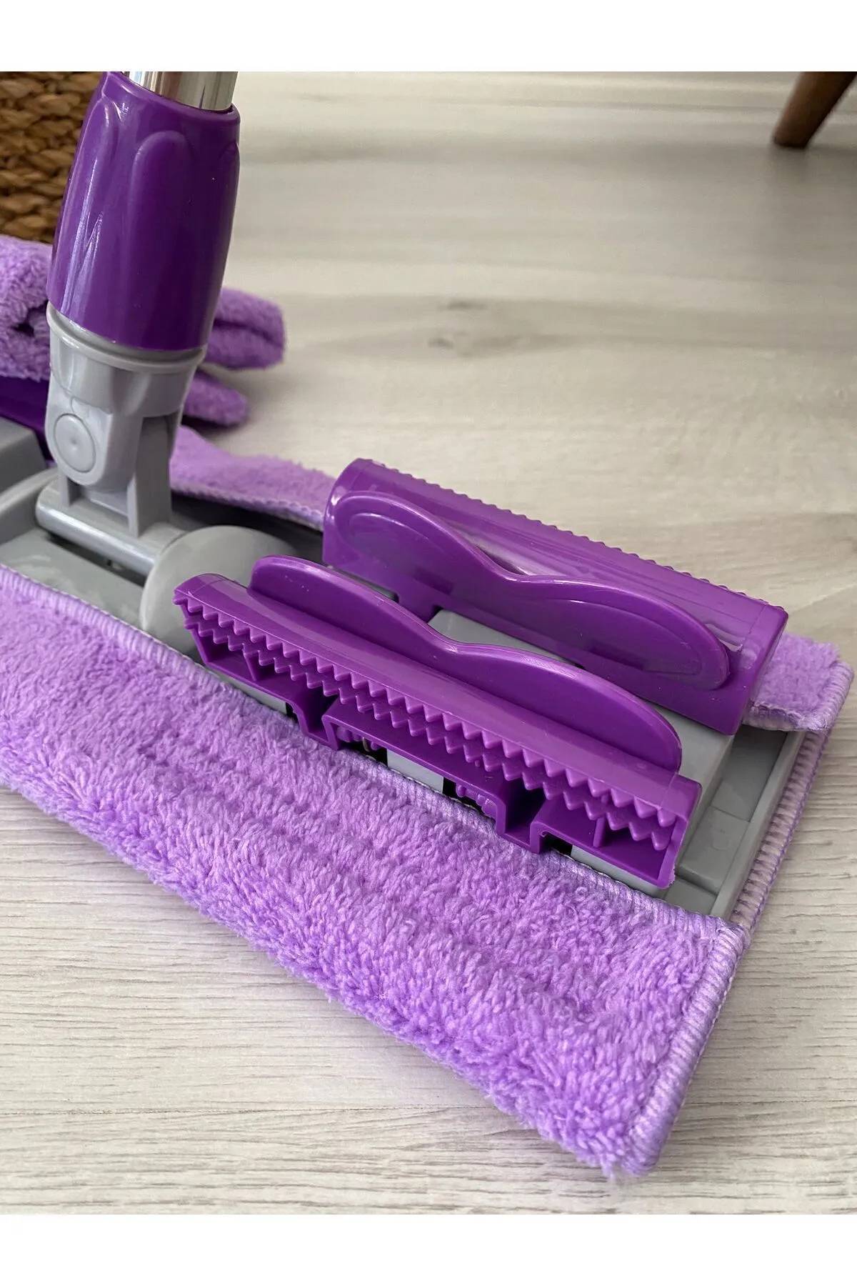 MissClean ( 1 Adet Yedek Bez Hediyeli ) Yer Mopu Fayans Duvar Yüzey Temizlik Mikrofiber Mandallı Mop
