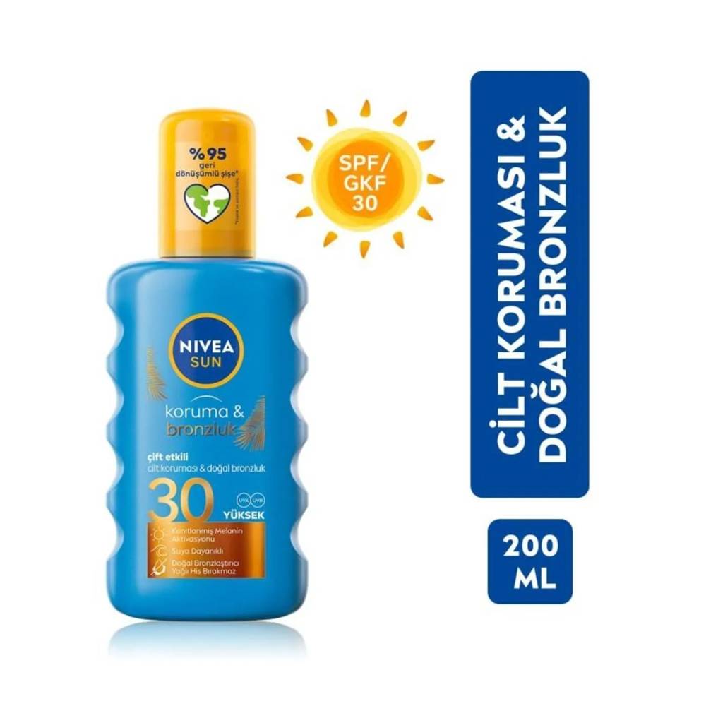 Nivea Sun SPF30 Koruma & Bronzluk Güneş Yağı 200 ml Sprey