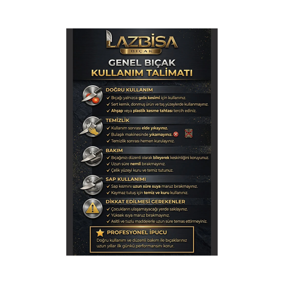 LAZBİSA Hand Craft Serisi Steak Et Bıçağı