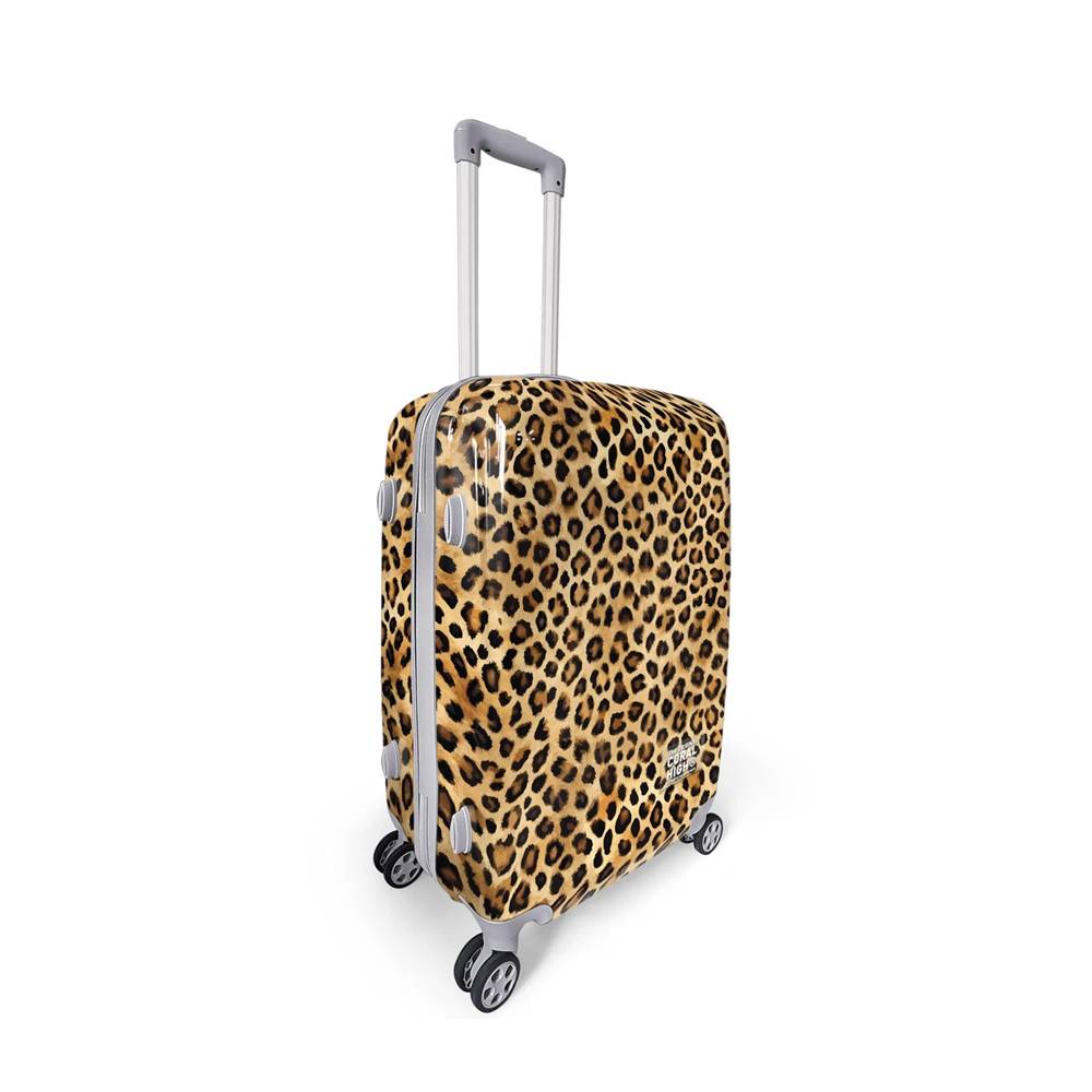 Coral High Leopar Desenli Orta Boy Valiz