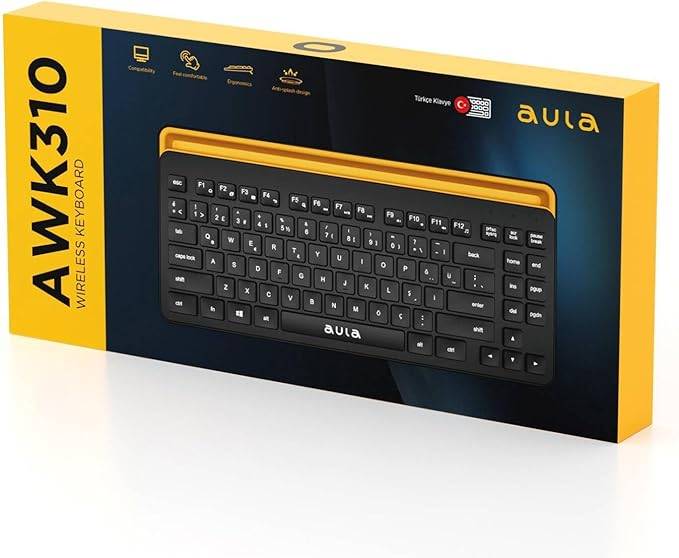 Aula AWK310 Bluetooth 4.0 Kablosuz Telefon Tablet Standlı Türkçe Q Klavye