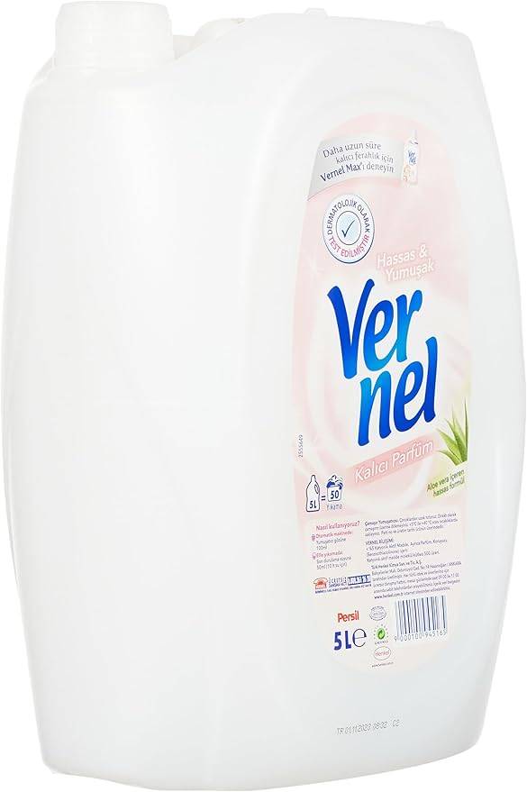 Vernel Hassas & Yumuşak Kalıcı Parfüm Çamaşır Yumuşatıcısı 5 L 50 Yıkama