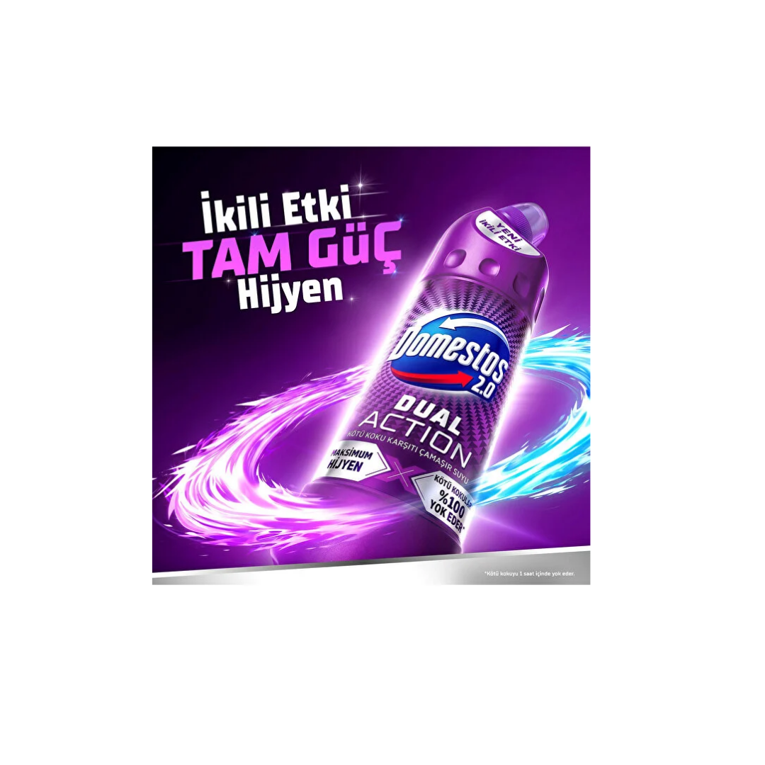 Domestos Dual Action Kötü Koku Karşıtı Çamaşır Suyu 750 ml x3
