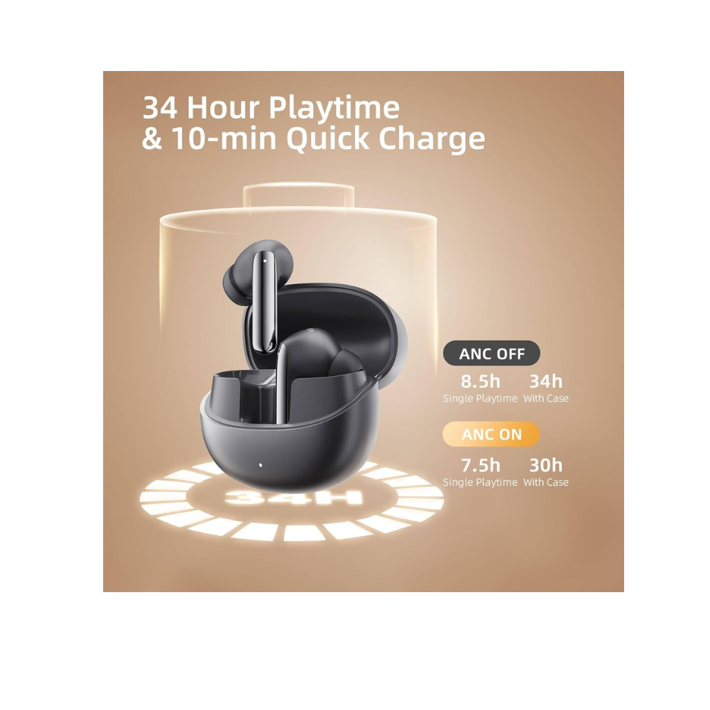 QCY HT08 MeloBuds Pro mikrofon Bluetooth Kablosuz Kulaklık Siyah
