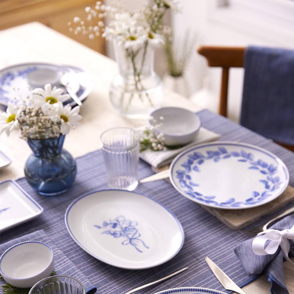 Kütahya Porselen Silva Blue 14 Parça 6 Kişilik Kahvaltı Takımı