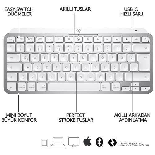 Logitech MX Keys Mini İngilizce Klavye For Mac