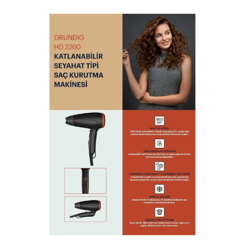 Grundig HD-2260 1600 W Saç Kurutma ve Fön Makines
