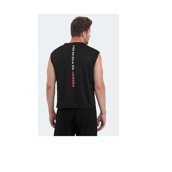 Slazenger VASKA I Erkek Kolsuz Siyah Tişört