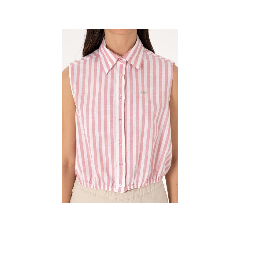 U.S. Polo Assn. Kadın Pembe Gömlek Kısa Kollu 50306475-VR041