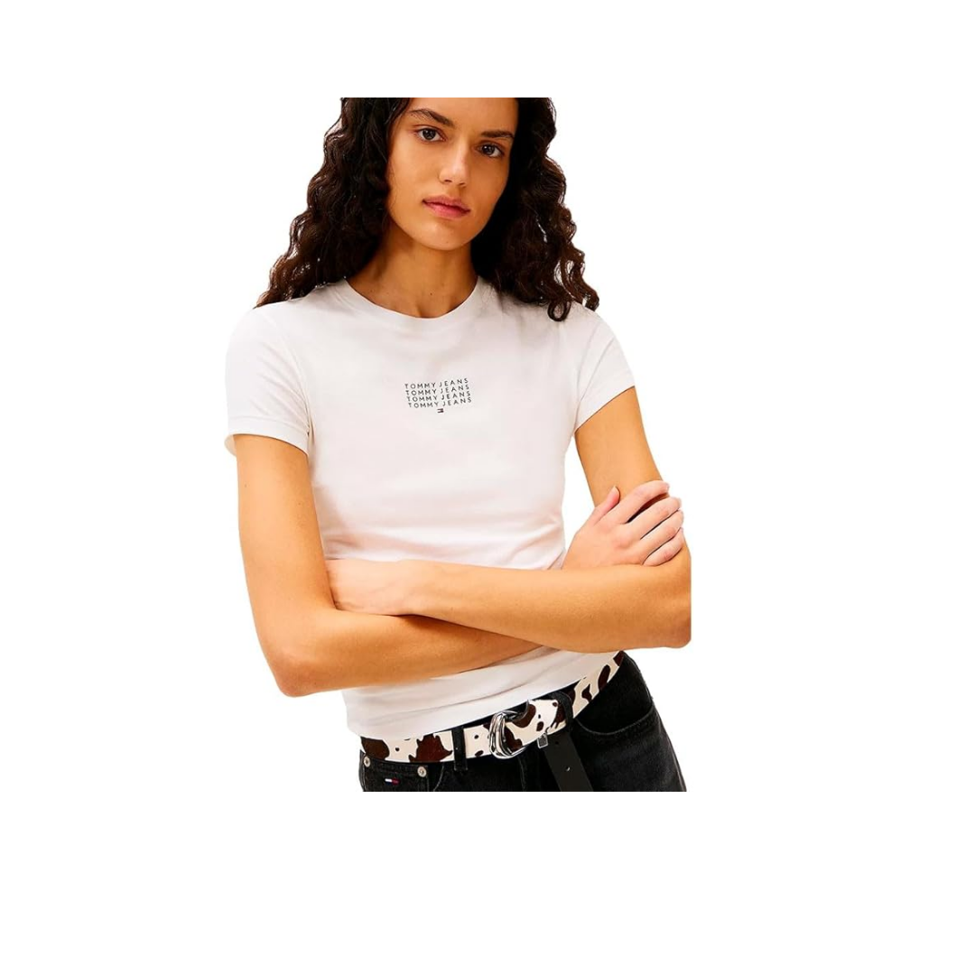 Tommy Hilfiger TJW SLIM MULTI LINEAR SS TEE T-shirt Kadın