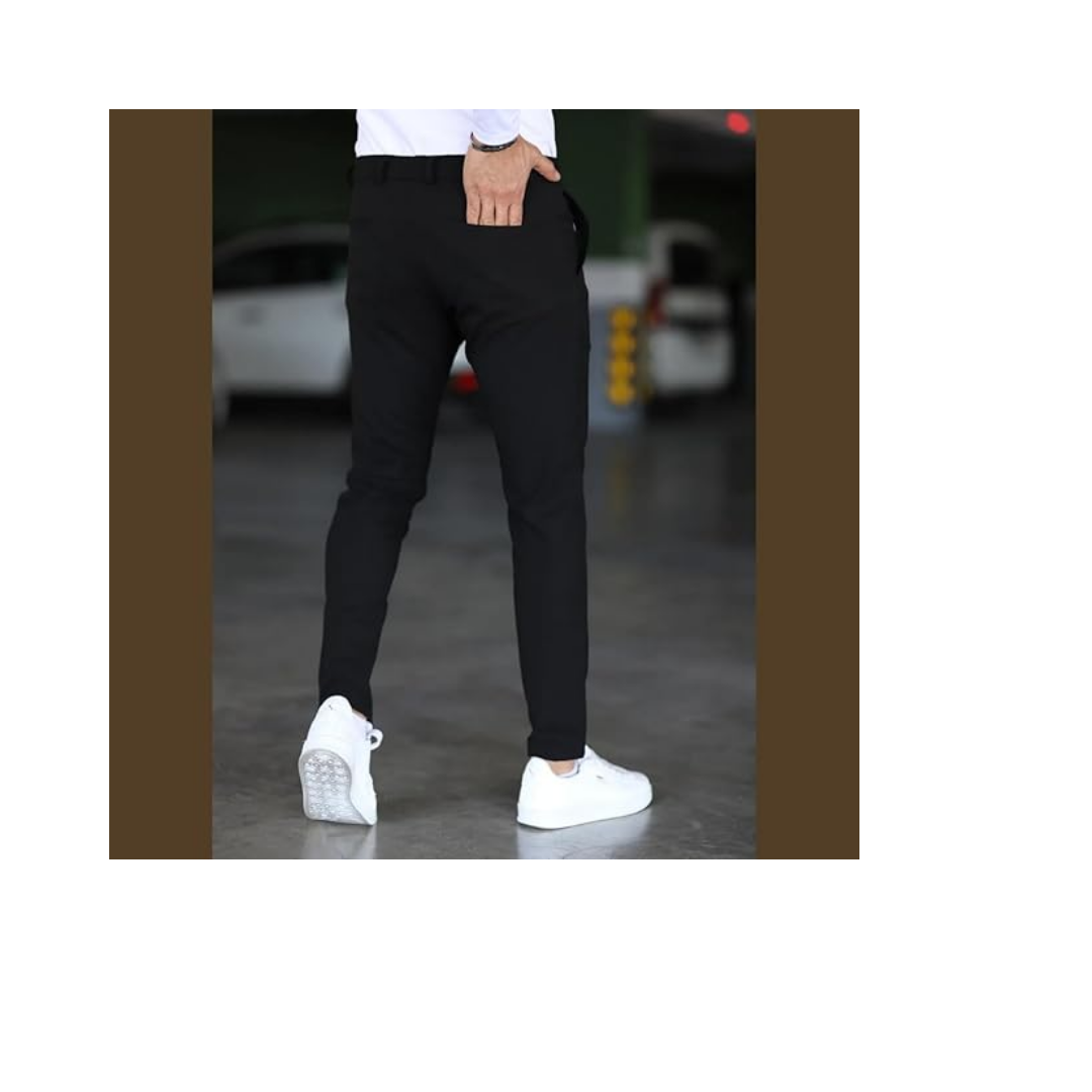 Erkek Italyan Kesim Likralı Kumaş Pantolon Dar Kesim Boru Paça Spor Tarzı Klasik Pantalon