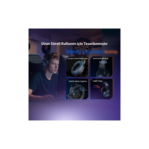 QCY HeroaD V200 RGB 7.1 Kablolu Gaming Oyuncu Kulaklığı