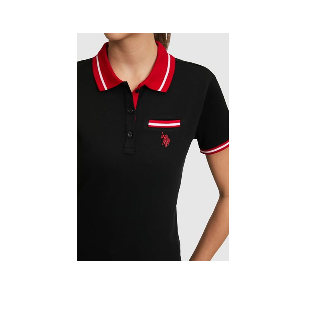 U.S. Polo Assn. Kadın Siyah Tişört Basic 50323455-VR046