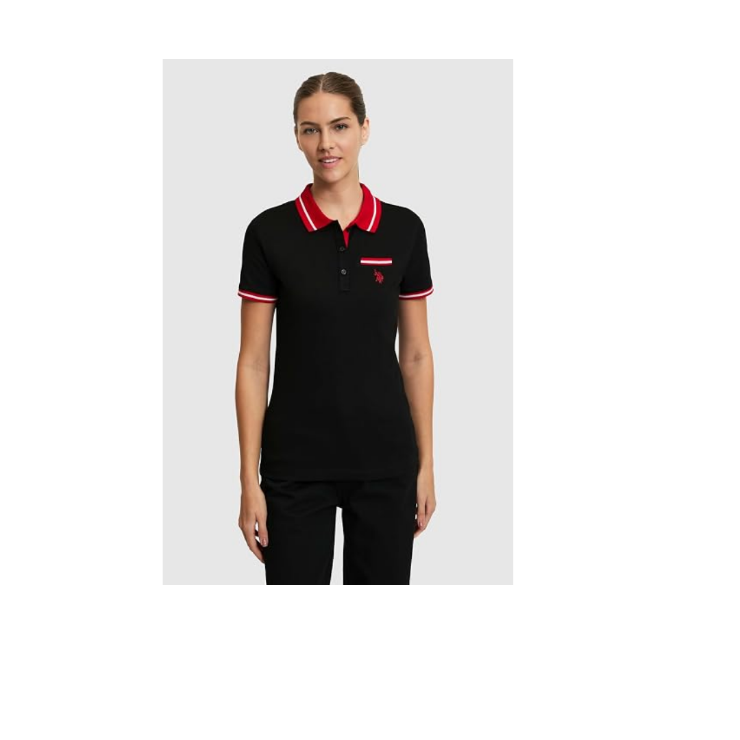 U.S. Polo Assn. Kadın Siyah Tişört Basic 50323455-VR046