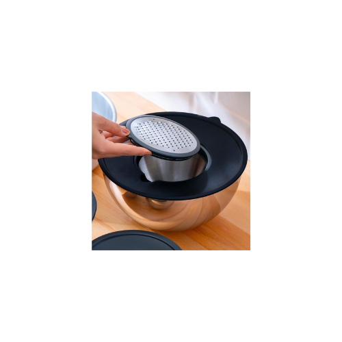 Acar Karat Çelik 9 Parça Rendeli Karıştırma Kabı - 16/20/24 cm