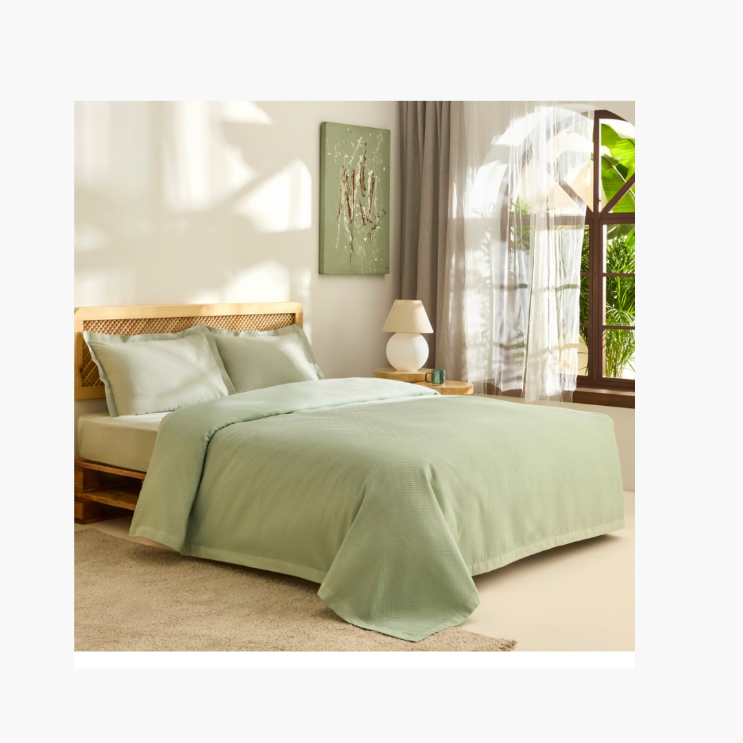 Kaşmir Home Nora %100 Pamuk Çift Kişilik Pike Çağla